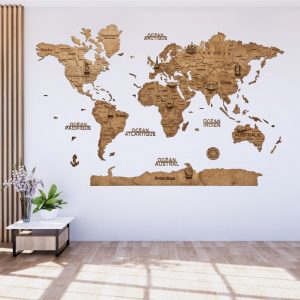 Carte du monde en bois CreatifWood