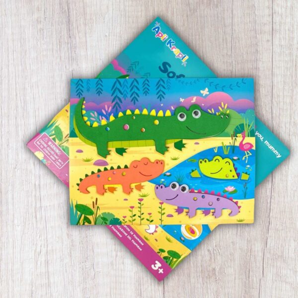 Kit Créatif en mousse - Famille de crocodiles- Apli Krapli