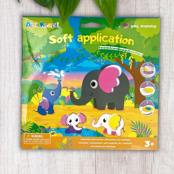 Kit Créatif en mousse - Famille d'éléphants- Apli Krapli