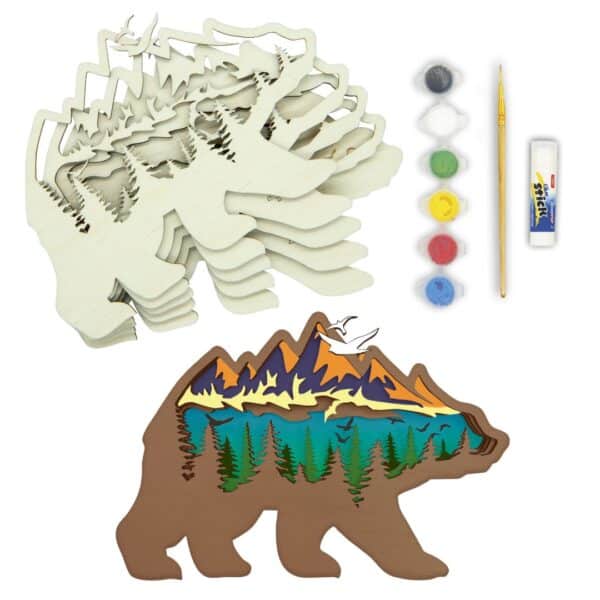 Kit en bois 3D à peindre Ours