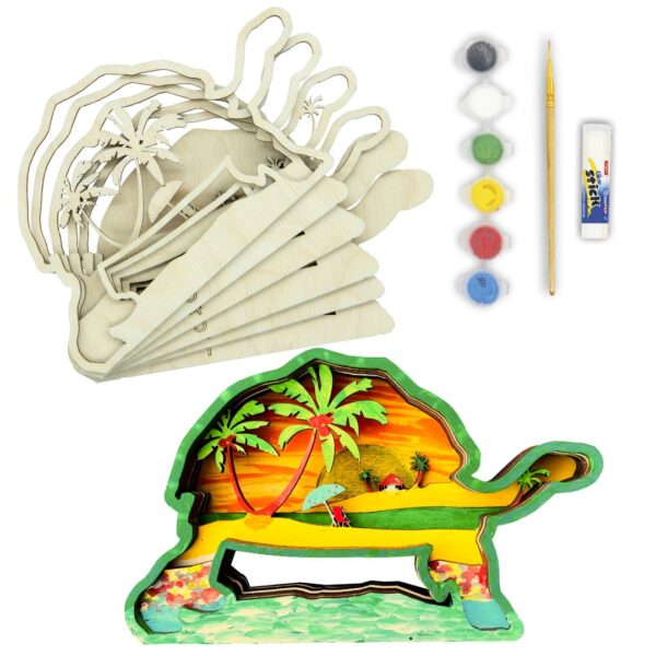 Kit en bois 3D à peindre Tortue