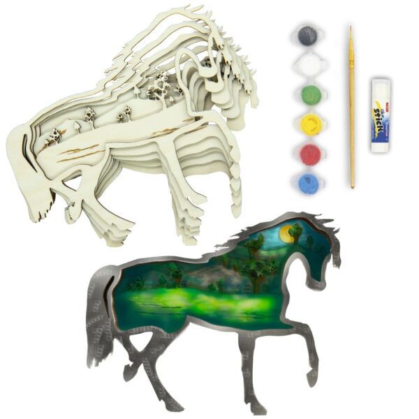 Kit en bois 3D à peindre Cheval